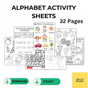 Alphabet Activity Workbook for Preschool & Kindergarten | 32-Page Early Learning