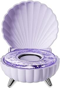 Amazon.com: Zunate New Waves - Mini Speaker with Unique Sea Shell Shape Design, Cute Stereo Speaker with Ambient Night Light for Bedroom Table Decoration (Purple) : Electronics