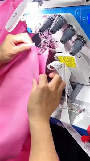 using an industrial overlock or serger machine to trim and sew the edges