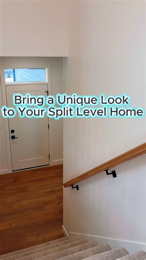 Dreaming of a split-level custom home with standout features? You’ll want to see this! Our redesigned entryway includes a laundry room, generous closet space, and stylish coat racks. Ready to make it yours? Reach out at bergebuilders.com! #bergebuilders #customhomes #splitlevelhome | Berge Builders