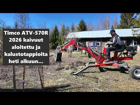 Timco ATV-570R - Kevätkäynnistys, huoltoa ja kannon kaivelua