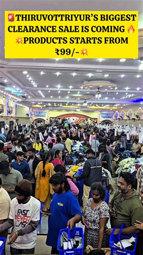 𝐓𝐇𝐄 𝐂𝐇𝐄𝐍𝐍𝐀𝐈 𝐅𝐎𝐎𝐃𝐈𝐄™️| NISHANIVEDHA JS on Instagram: "👗 Comment “SALE” to grab this MEGA OFFER in DM👗 😳IVLO KOOTAM’AH? 😳 🚨 THIRUVOTTRIYUR’S BIGGEST CLOTHES EXHIBITION SALE IS HERE! 🚨 🛍️ First time in Thiruvottriyur – Clothes🤩 ✨ Girls’ Kurtis, Western Tops, T-Shirts, Jeans, Plazzos & more ✨ Kids’ Wear starting from just ₹49 ✨ Men’s Formal Shirts, Pants, Jeans, T-Shirts, Blazers & more – Up to 80% OFF ✨ Ladies’ Handbags, College Bags, Trolleys, Shoes & Chappals – Up to 80% O