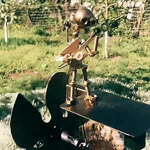 Garden Rock Band Windmill, Handmade Metal Rock Band Windmill, Percussionist Music Figurines and Statues, Wind Spinners for Yard Lawn Garden Patio Decor, Guitar Decor, Drummer Decor (Guitar)