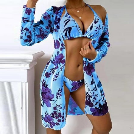 Bikini Swimsuits for Women 2024 Women's Sexy Print Swimwear Three-piece Slim Swimsuit Bikini Straped Swimsuits Swimsuit Women - Walmart.ca