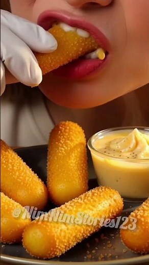 CHEESE STRETCH 🧀 Mozzarella Sticks ASMR | Ultra Crunch + Dipping Sounds | No Talking #asmr #shorts