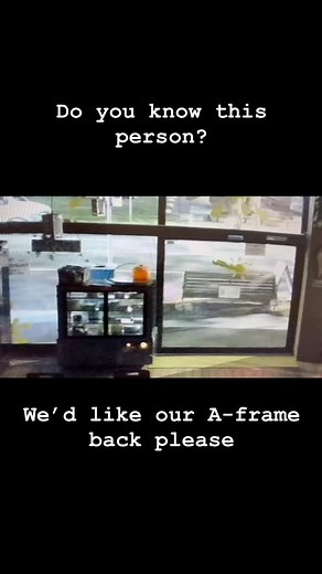 We accidentally left our A-Frame outside and a good citizen has decided to take care of it for us. If you could drop it back we would be very appreciative. So much so we won’t give your rego to you know who. | Splatters