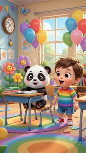 🏫 Learn Classroom Objects with Panda 🐼📚 | Classroom Vocabulary Song for Toddlers