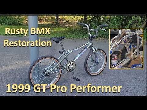 How to Remove Rust from a Chrome Frame. Restoration of a Rusty 1999 GT Pro Performer Mid School BMX.
