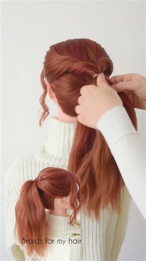 Volumious ponytail #hairstyle #shorts #viralvideo #braids #tutorial