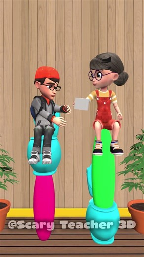 Nick and Tani Scary Teacher Funny moments toilet 🧻😆🚽 #scaryteacher3d #funny #mrbeast