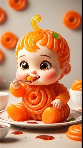 Cute baby eating jalebi 🥰