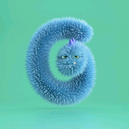 萌趣的怪物字母设计