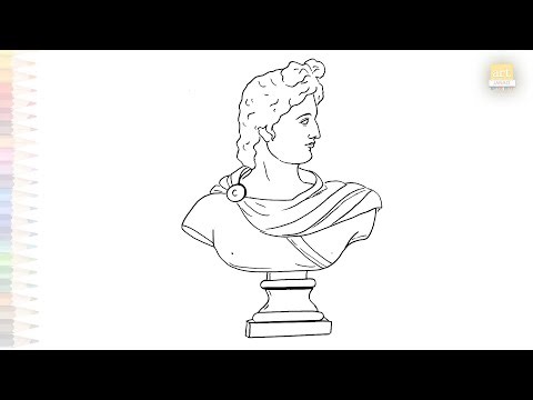 Apollo Bust Sculpture drawing easy | Outline sketches | How to draw Apollo step by step | #artjanag