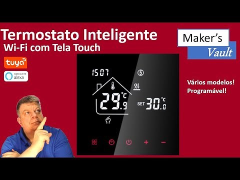 Termostato Inteligente Tuya Wi Fi programável com tela touch – Use com Alexa!