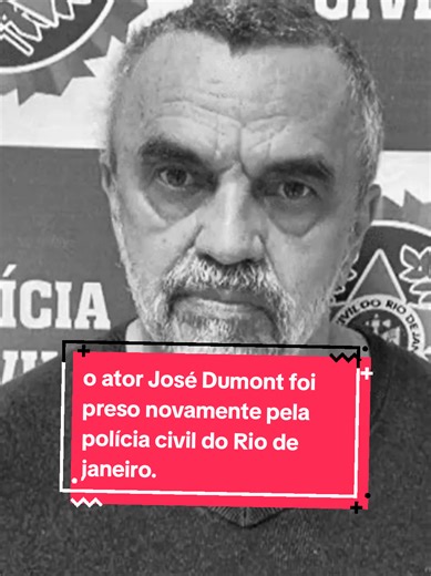o ator José Dumont ex Globo e Record foi preso novamente pela polícia civil do Rio de janeiro. #noticias #josedumont #news
