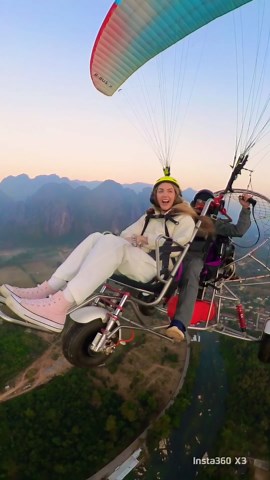 Flying HIGH over Laos! 😱 Insane paramotor!