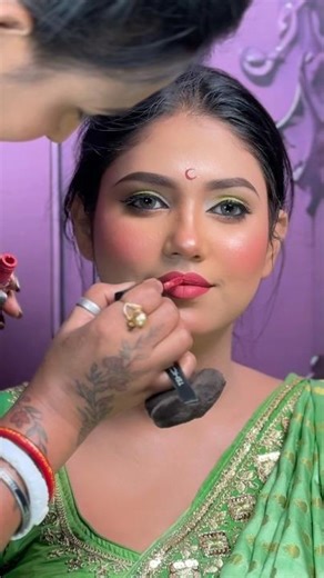 Beautiful Marathi bridal makeup tutorial ￼ #makeupartist #bride #makeup #makeuptutorial
