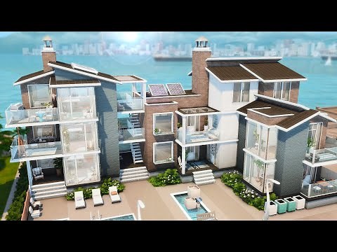 Modern Apartment Complex with 8 Units For Rent | (no cc) The Sims 4 Speed Build