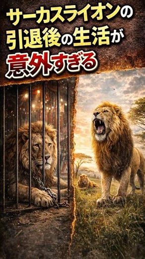 サーカスライオンの引退後の生活が意外すぎる＃shorts#動物雑学