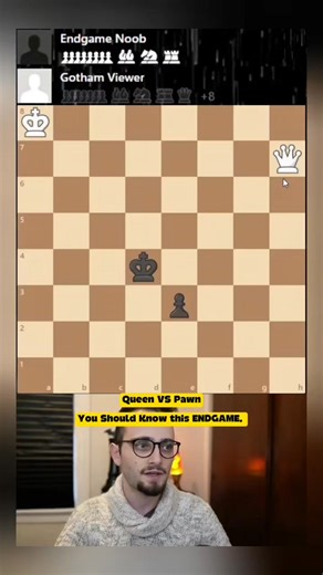 QUEEN vs PAWN: You Should Know This Endgame. #chess #gothamchess | Chess Masters
