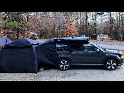 Cool Car-Tent Camping Setup with Cozy Winter Vibes