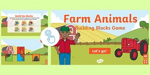 Farm Animals: Building Blocks Game