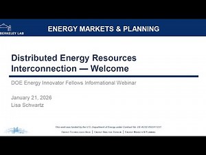DOE Fellows informational webinar: Distributed Energy Resource Interconnection