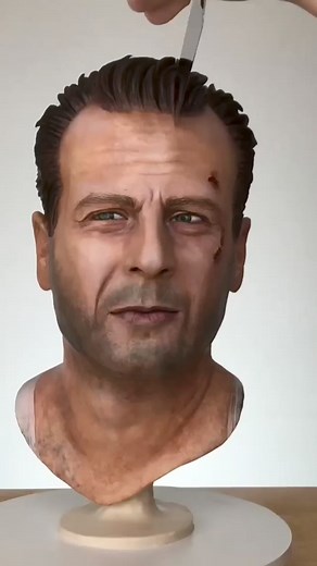 Bruce Willis/ Die Hard cake 🍰 #cakeart #cakecut #hyperrealisticcake | Sideserf Cake Studio