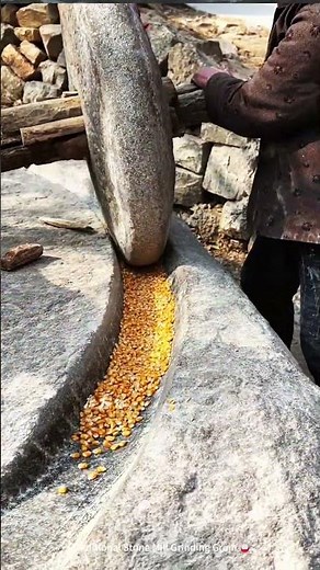 Traditional Stone Mill Grinding Grain 🍚