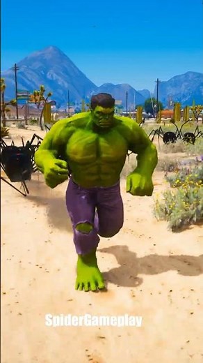 GTA V She-hulk Saves Hulk from Giant Spiders Gameplay Ep-043 #shorts #gta5