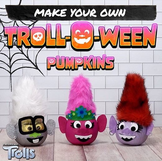 Wanna make your Halloween rock? Create a Troll-o-ween pumpkin at home! Watch the video to learn how! #DreamWorksTrolls | Trolls