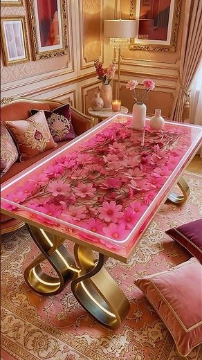 DIY Epic Floral Epoxy Table 🌸 The Ultimate Pink Room Decor! #interiordesign #epoxytable
