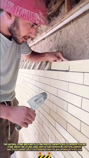 Placing & Aligning Natural Stone Bricks for Decorative Wall #dailywork