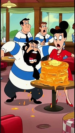 Popeye vs. Bluto: Pancake Avalanche & Watermelon Mayhem! 😂 (Classic Cartoon Fight)
