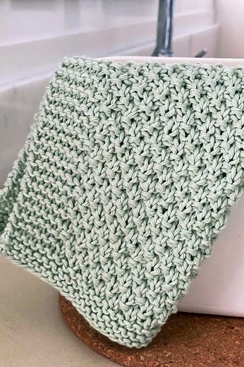 Irish Moss Stitch Dishcloth Knitting Pattern