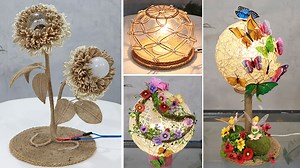 680K views · 26K reactions | Don't these 5 Jute Table Lamp Craft Ideas out of Scrap look special ! | Diy Bigboom | Facebook