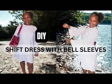 Easy Shift Dress with Belll Sleeves