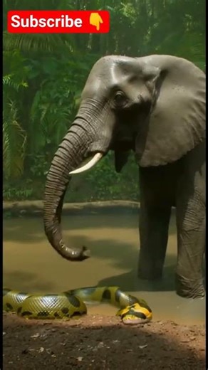 "OMG 😱 Giant Anaconda Attacks Elephant | Unbelievable Wildlife Moment"