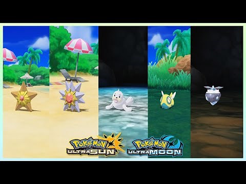 Pokemon UltraSun & UltraMoon - Staryu,Starmie,Seel,Dunsparce & Carbink Locations