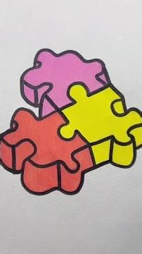 Acrylic marker pen jigsaw puzzle