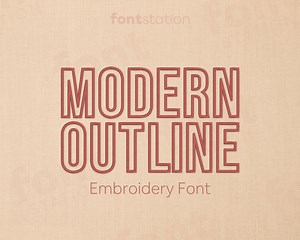 Modern Outline Embroidery Font - Thin, Minimalist Letters - Light Machine Embroidery Alphabet - 6 Sizes - BX, PES   9 Formats - Etsy