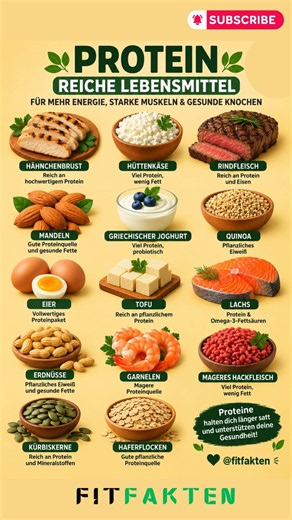 Proteinreiche Lebensmittel: Die 14 besten Proteinquellen für Muskelaufbau, Energie & gesunde Knochen
