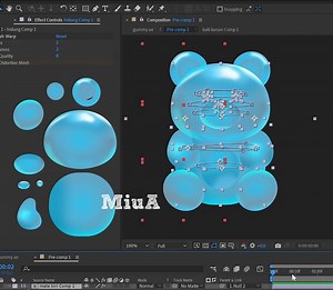 5K views · 176 reactions | Animation test, 2D Gummy bear rotation in AE笠 by Miu Akatsuki Using CC glass for reflection and mesh warp for the distortion | Akira Akatsuki | Facebook