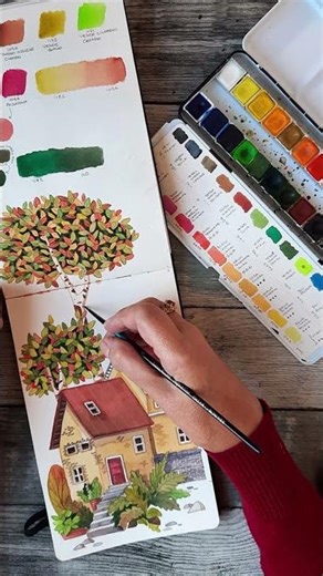 Artwork reveal - Little cottage by Antonella Orsi using our Studio Aquarell Set