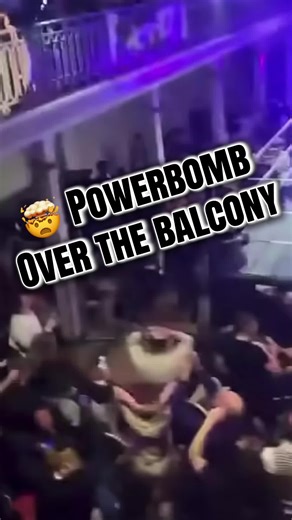 A #mindblowing #powerbomb over a balcony and into the crowd. #professionalwrestling