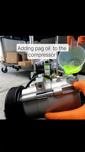 Drained and added pag 46 to this new compressor #pag46 #compressor # ford #escape