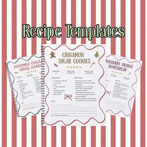 Christmas Recipe Page Template: Editable Canva Recipe Page (digital Download) - Etsy