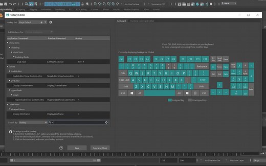 Maya教学：快捷键设置(Hotkey Editor)