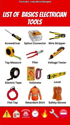 List of basisc Electrician Tools