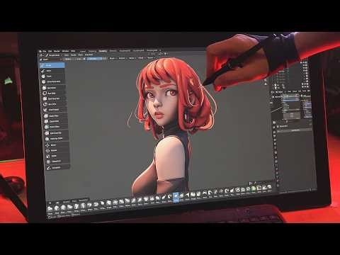 Sculpt with me - 3D Modeling Crimson Girl in Blender